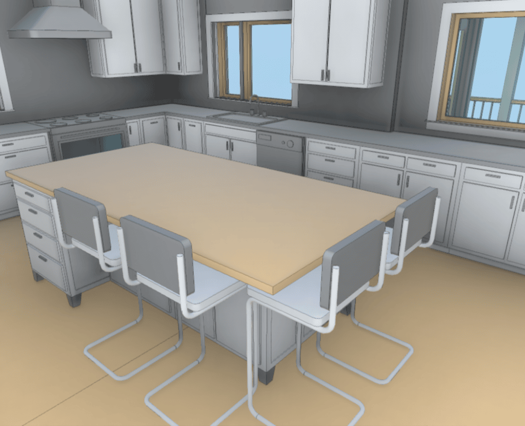 3D of the new kitchen