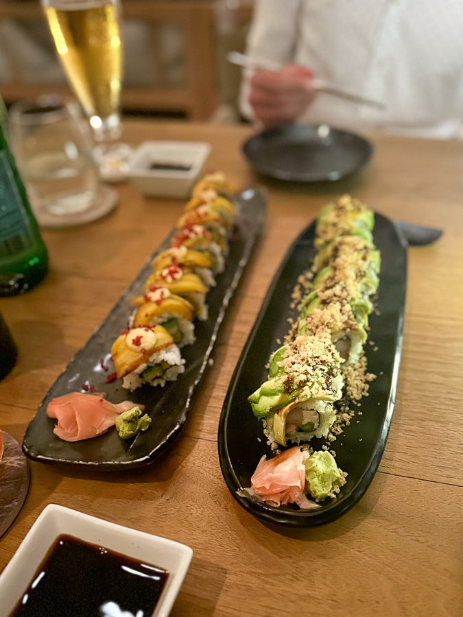 lobster and tempura shrimp sushi | Anguilla Food and Drinks