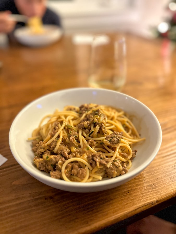 Turkey Bolognese with hidden zucchini