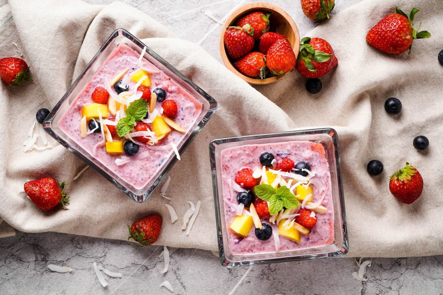 Chia Pudding Breakfast Bowl Chia Pudding Breakfast Bowl with berries and mango