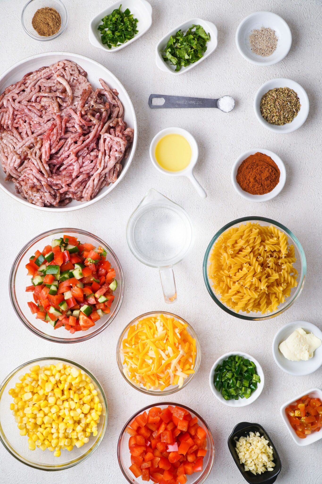 Ingredients for Tex Mex Pasta Recipe