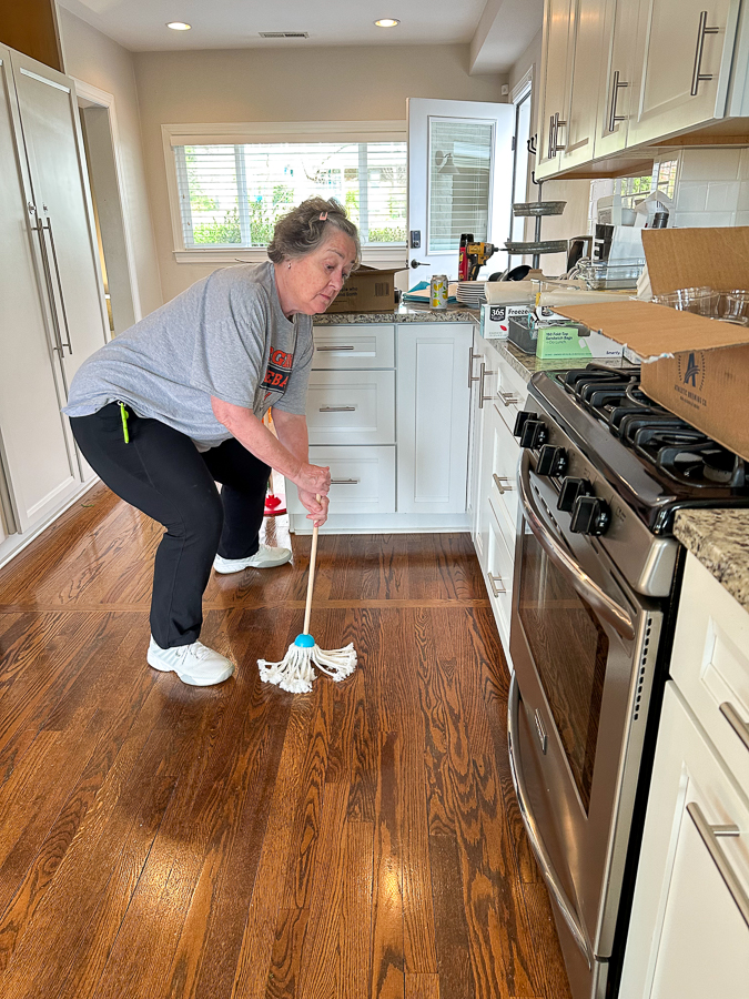 Eileen mopping