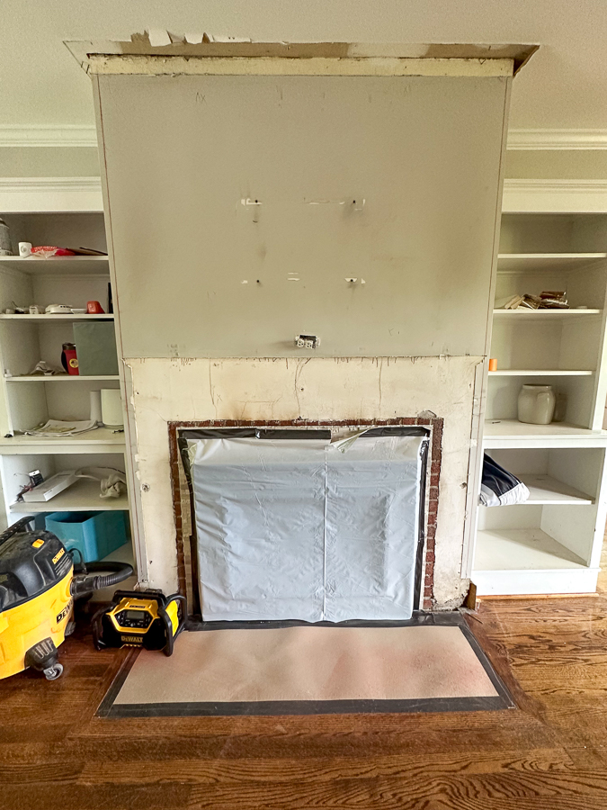 The Fireplace | House Update: Hanging The Drywall