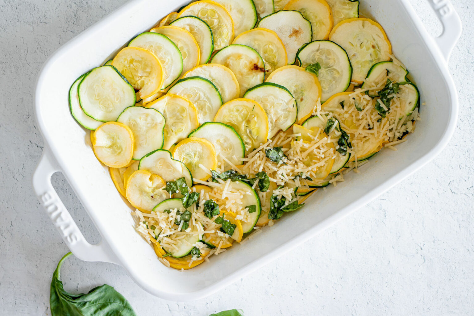 Assemble casserole in pan Assemble casserole in pan