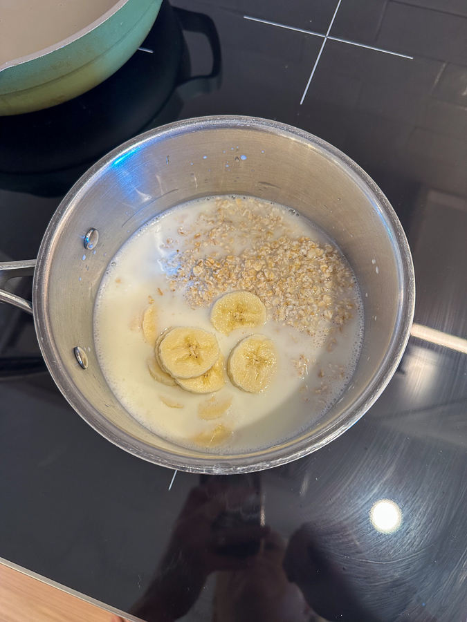 cooking banana and oatmeal | Moving Back In