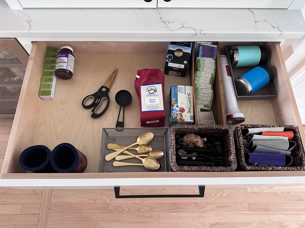Beverage Drawer | Ideas For Organizing Kitchen Drawers
