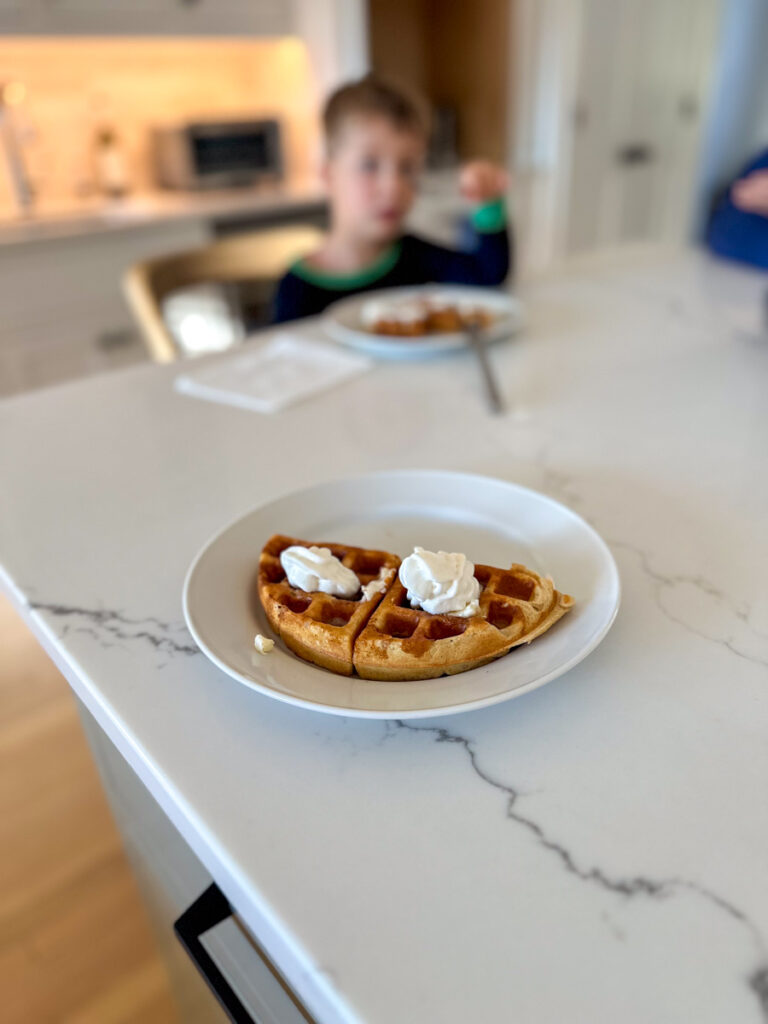 waffles with whipped cream