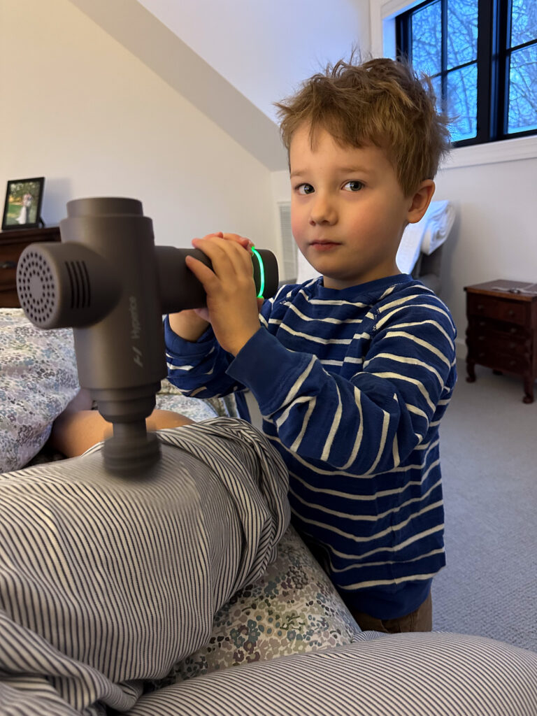 kid using massaging tool | Life Lately: Cozy Time