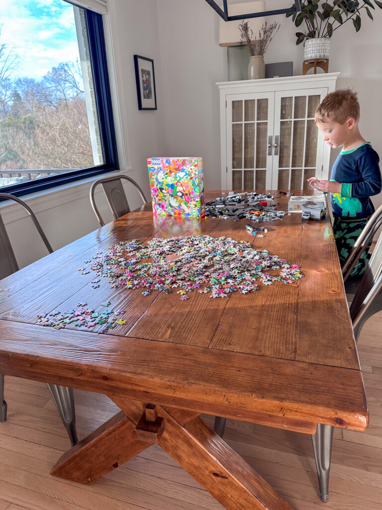 birch playing puzzle