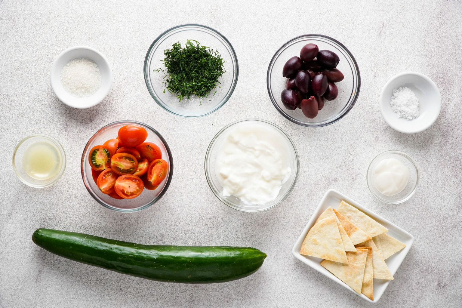 Cucumber Salad ingredients