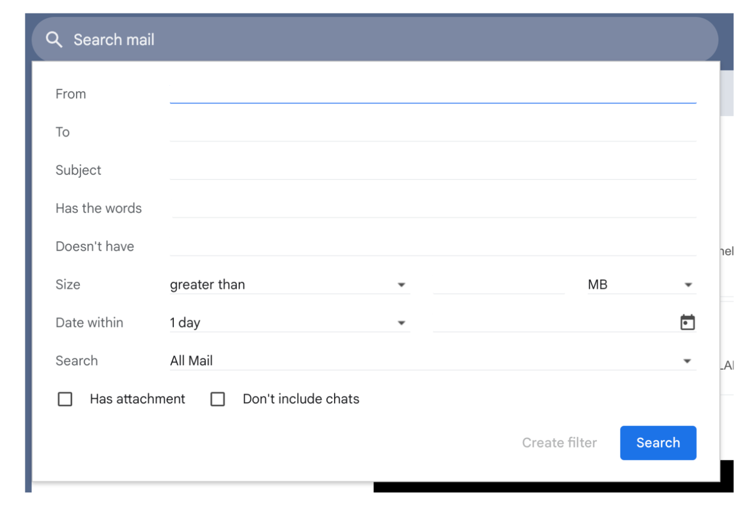 Kath Eats Blogger Kath Younger shares How to Create Rules in Gmail - in photo: firs step: search results