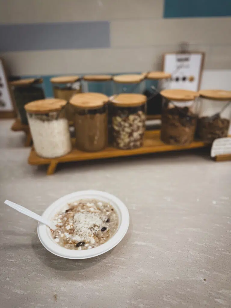 Oatmeal with cottage cheese and coconut