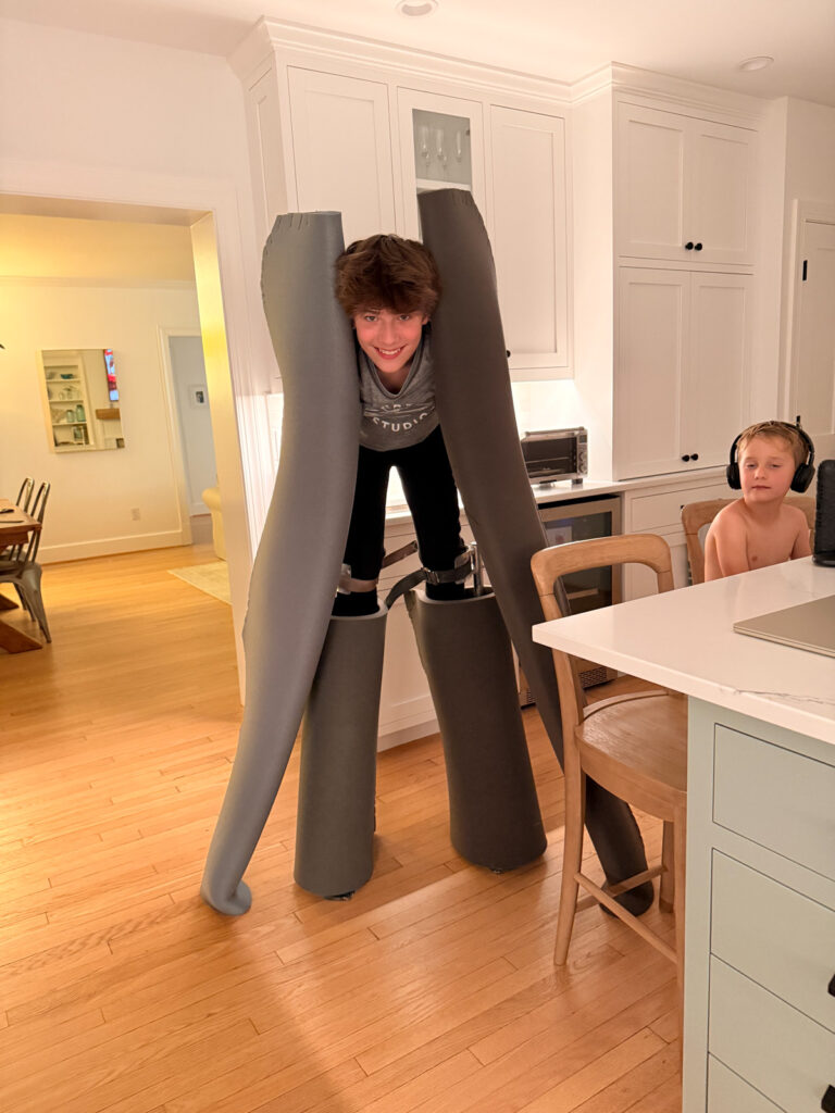 Mazen making Halloween costume 2025