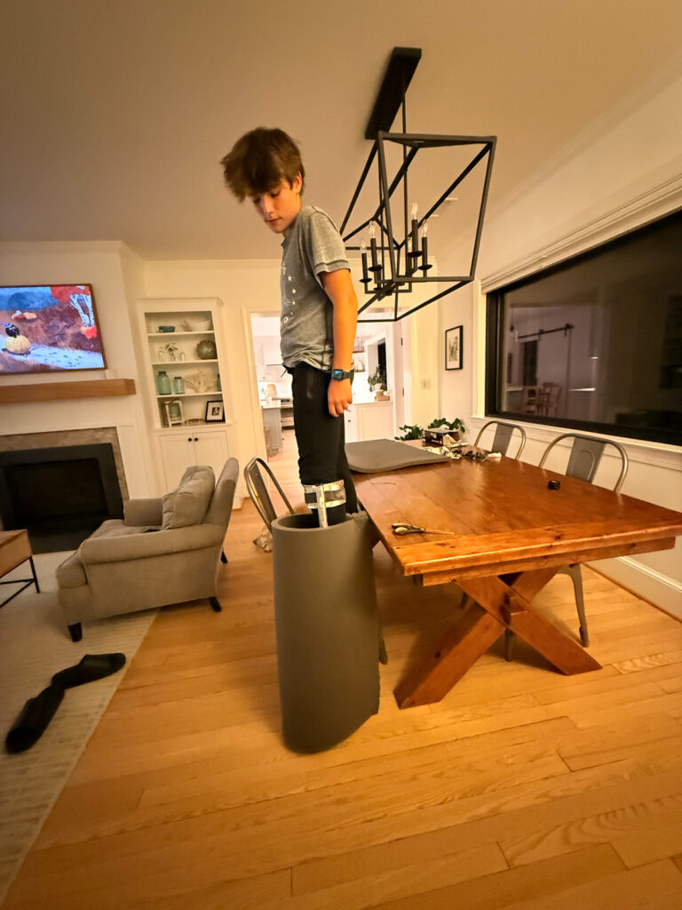 Mazen making Halloween costume 2025