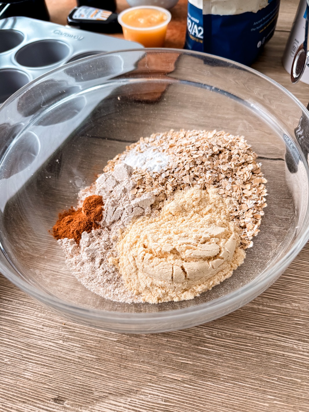 Dry ingredients in a bowl
