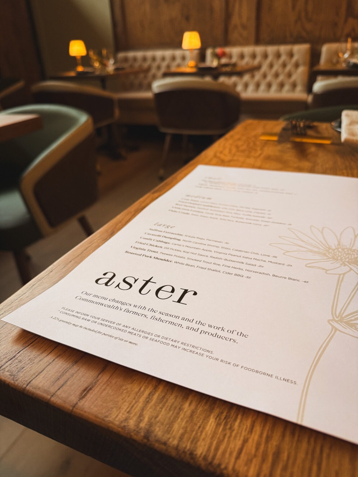 Asterspring Menu Aster Charlottesville • Kath Eats