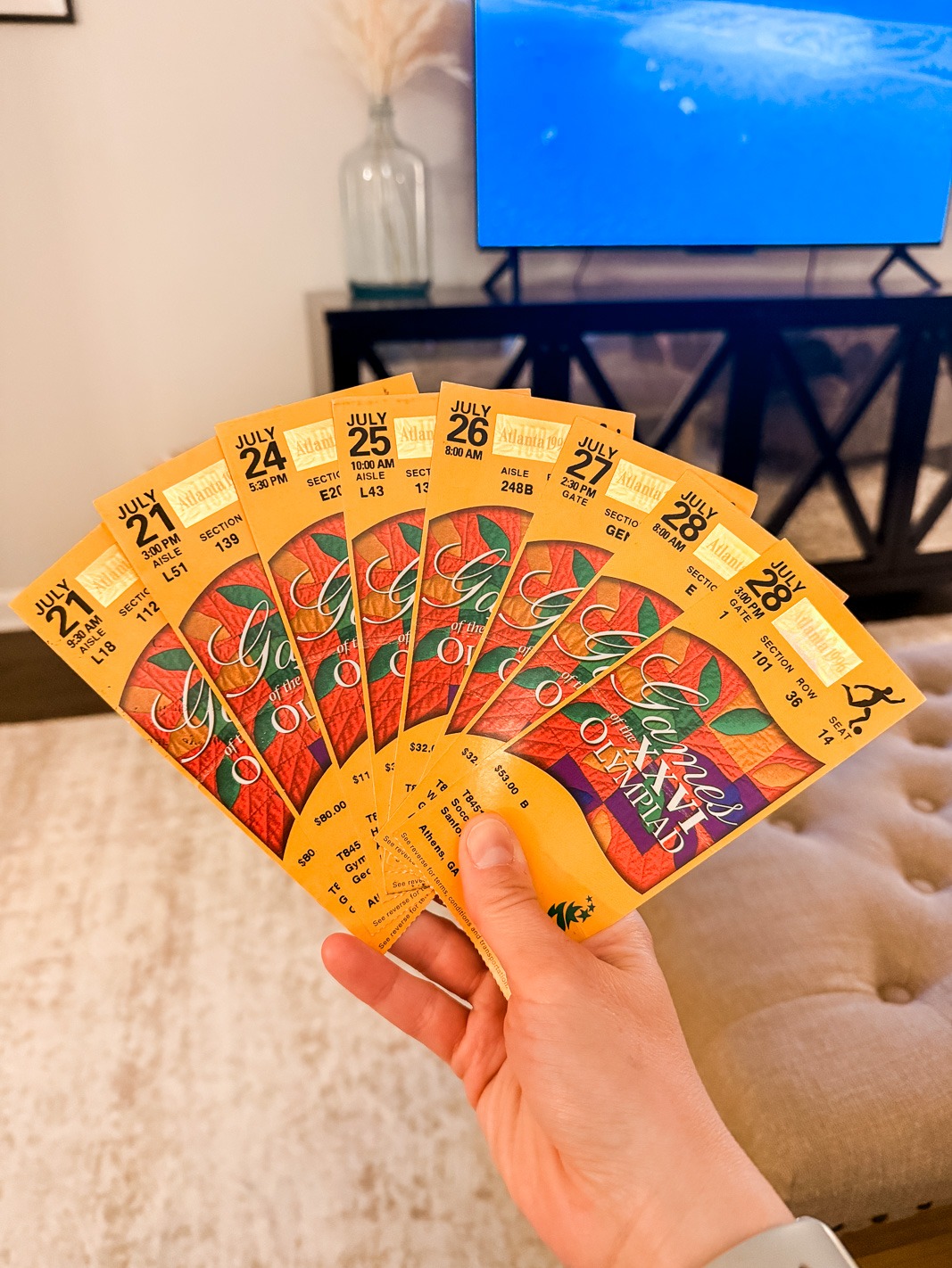 tickets from the 1996 olympics fanned out