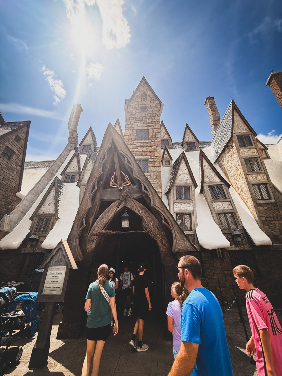 The three broomsticks exterior at Universal Islands of Adventure