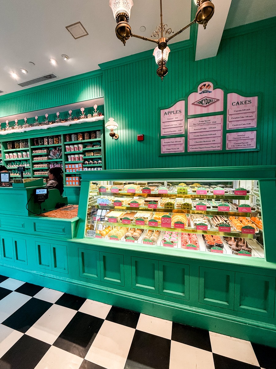 The inside of honeydukes at Universal Islands of Adventure