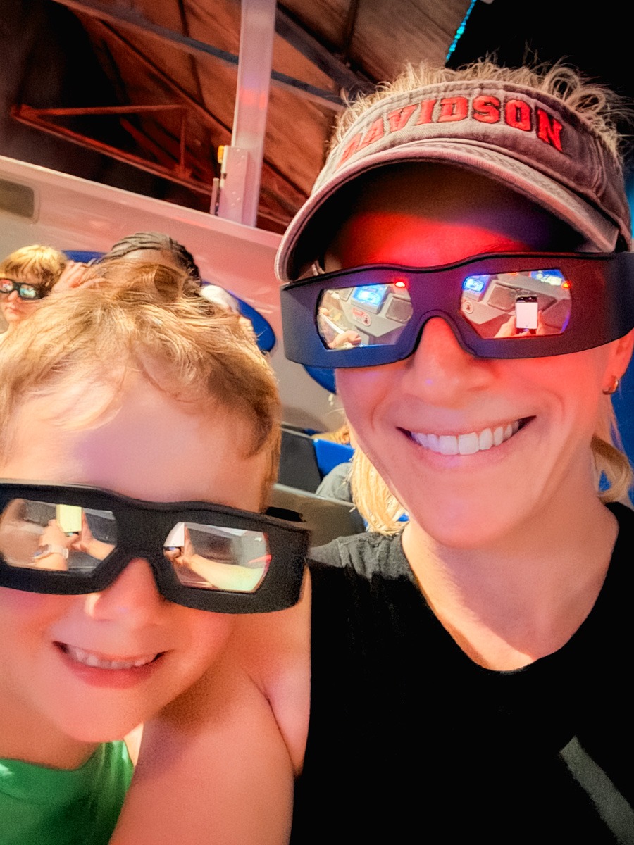 Kath and Birch wearing 3D glasses