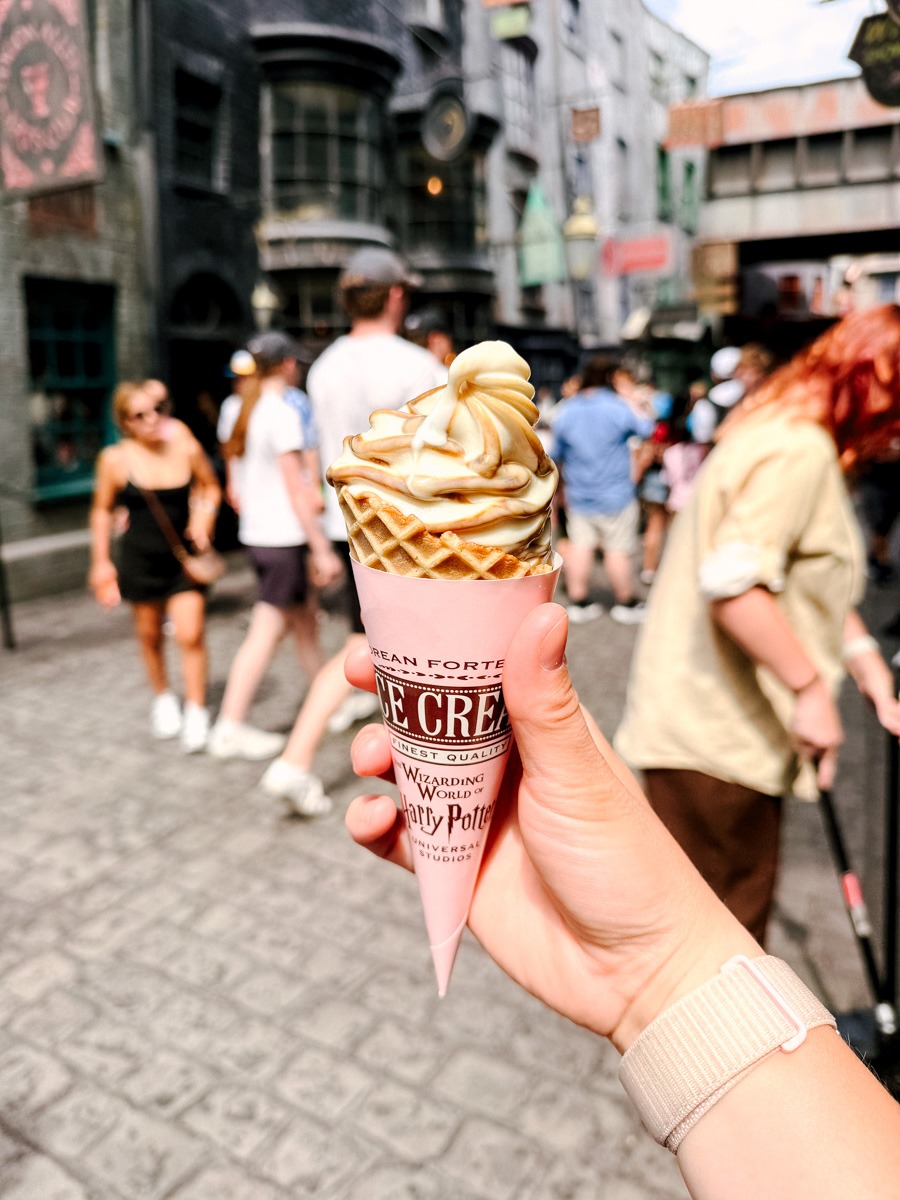 Butterbeer ice cream at Universal Studios Florida