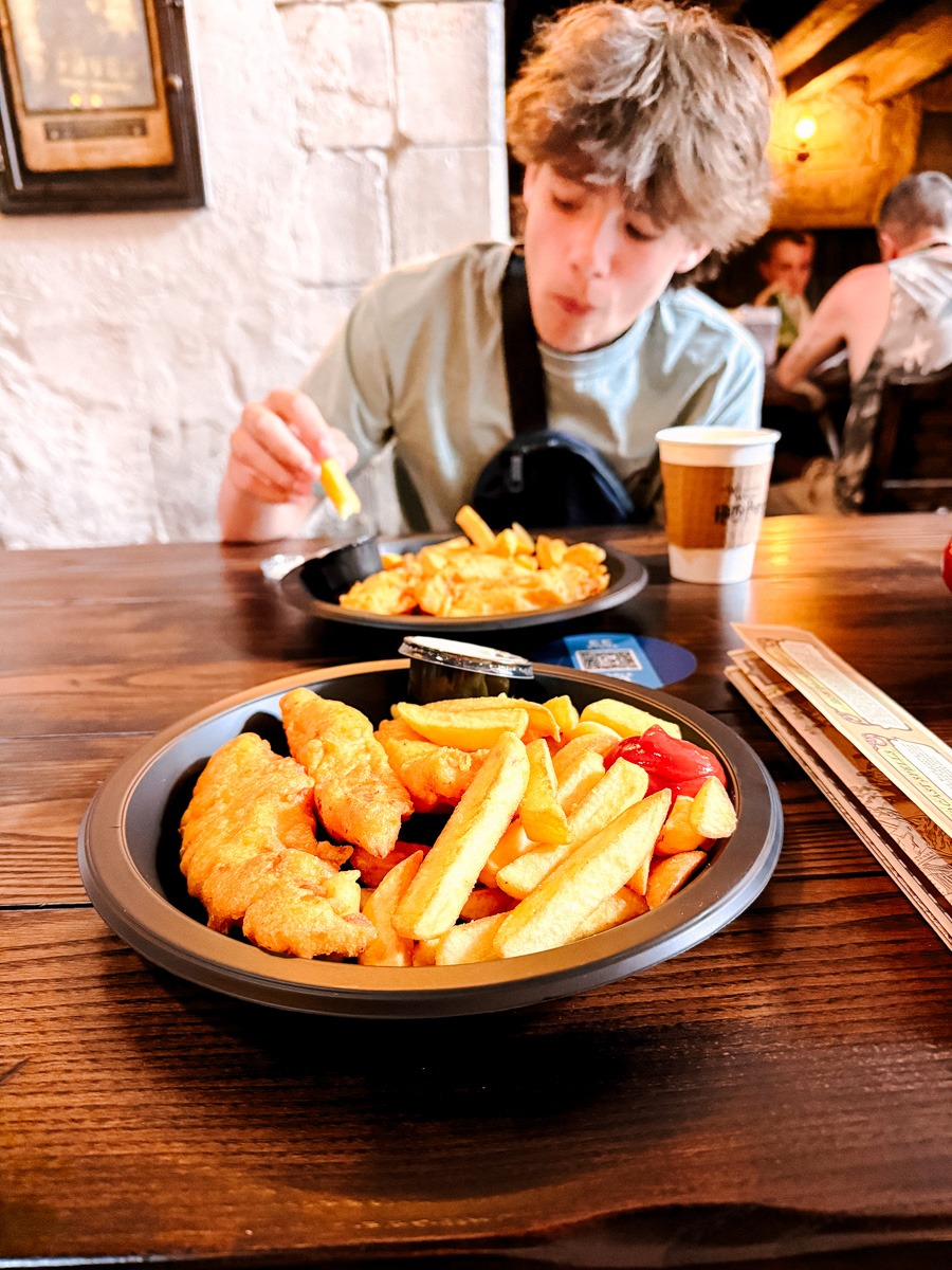 Fish and chips at the leaky cauldron